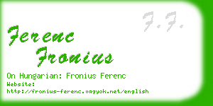 ferenc fronius business card